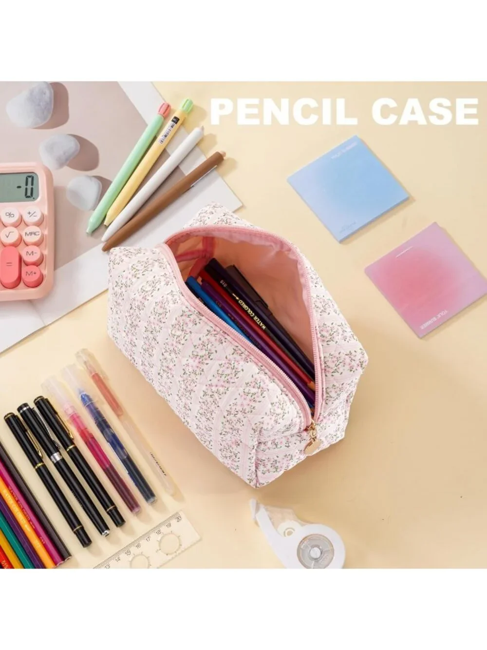 4PCS Aesthetic Makeup Bag Set - Quilted Travel Toiletry & Cosmetic Organizer